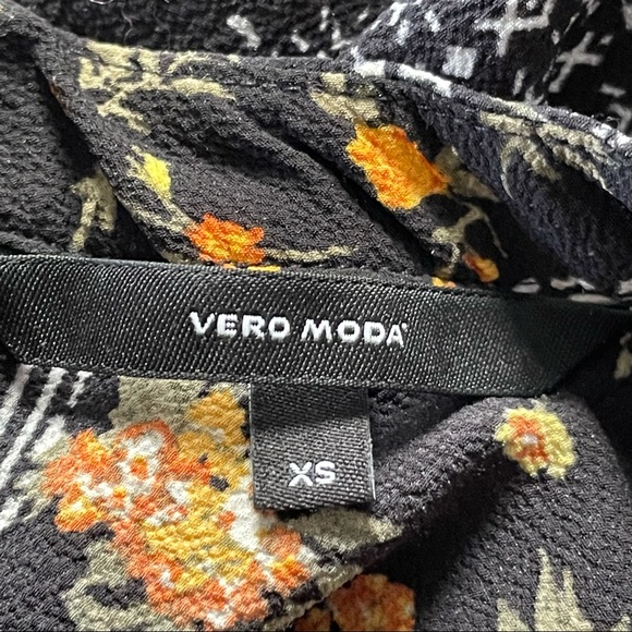 VERO MODA Floral Print Fit & Flare Midi Dress With High Neck Size XS - Picture 3 of 16